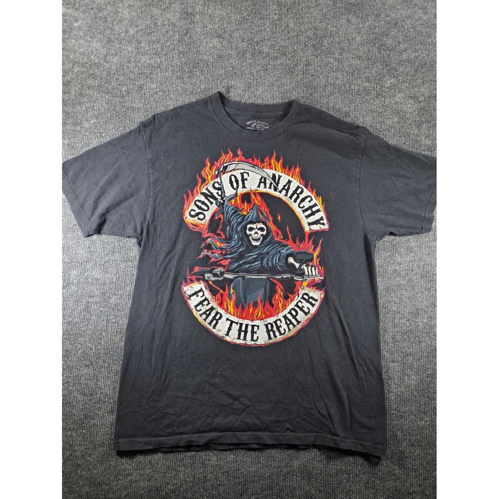 Sons of Anarchy Mens XL Fear the Reaper Graphic T-Shirt Black Road Gear Prospect